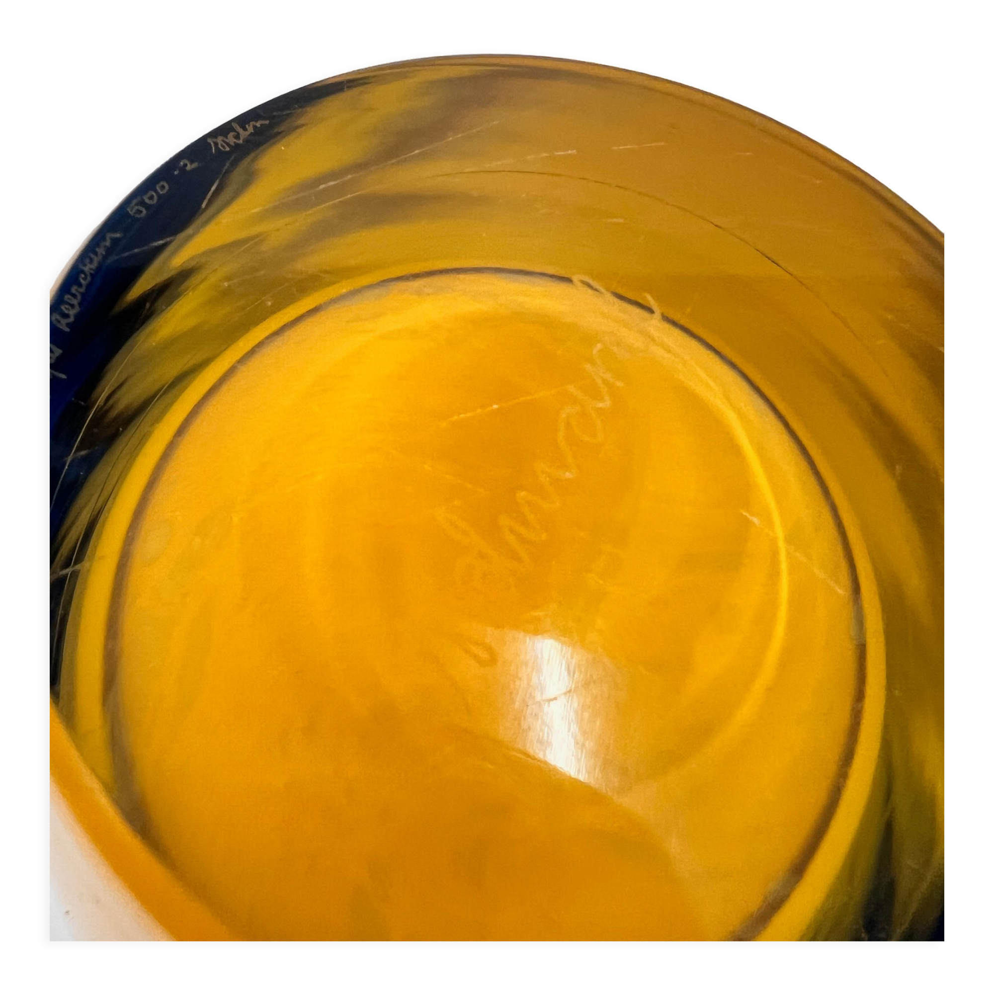 Blue and Yellow Vase by Siem van de Marel for Leerdam, 1980s