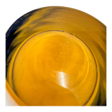 Vase bleu et jaune de Siem van de Marel pour Leerdam, années 1980