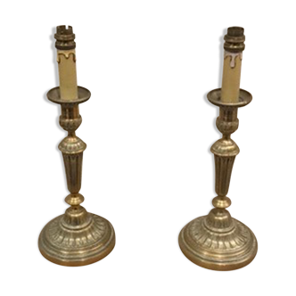 Pair of bronze candlesticks