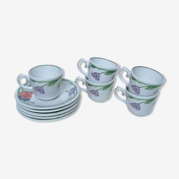 5 cups Villeroy and Boch Amapola coffee