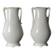 Pair of white porcelain flower vases