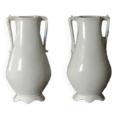 Paire de vases à fleurs en porcelaine blanche