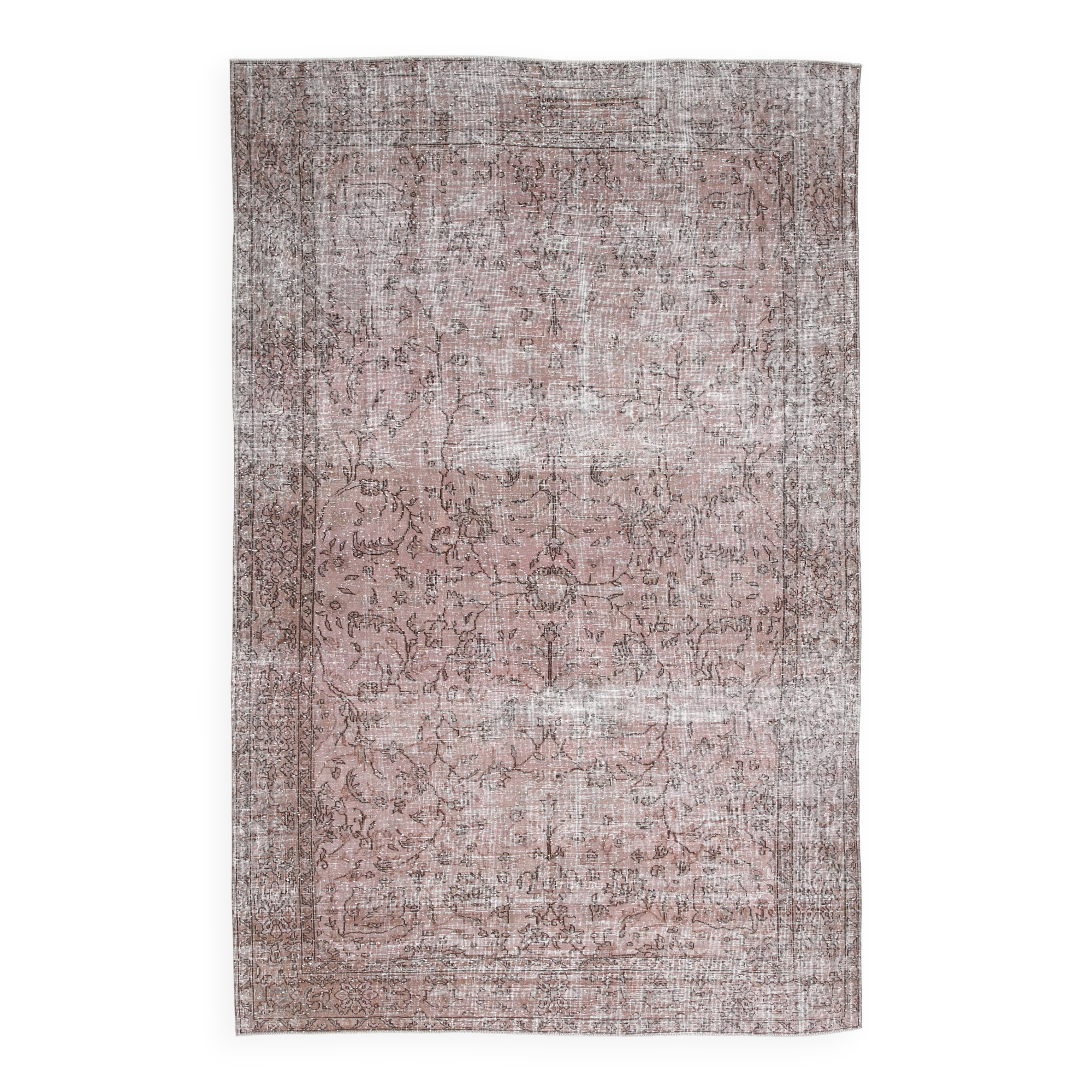 Pink & Brown Large Vintage Rug, 213x325Cm