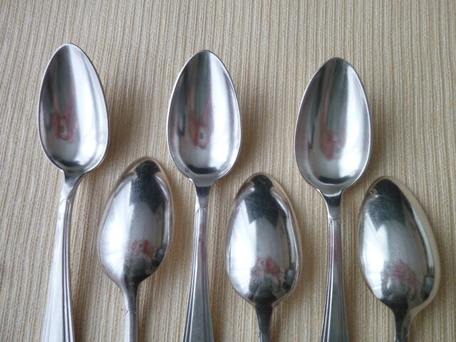 Set of 6 teaspoons in silver metal Vintage Goldsmith Apollo