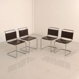 Set of 4 "S33" chairs in brown leather by Mart Stam for Gavina 60's