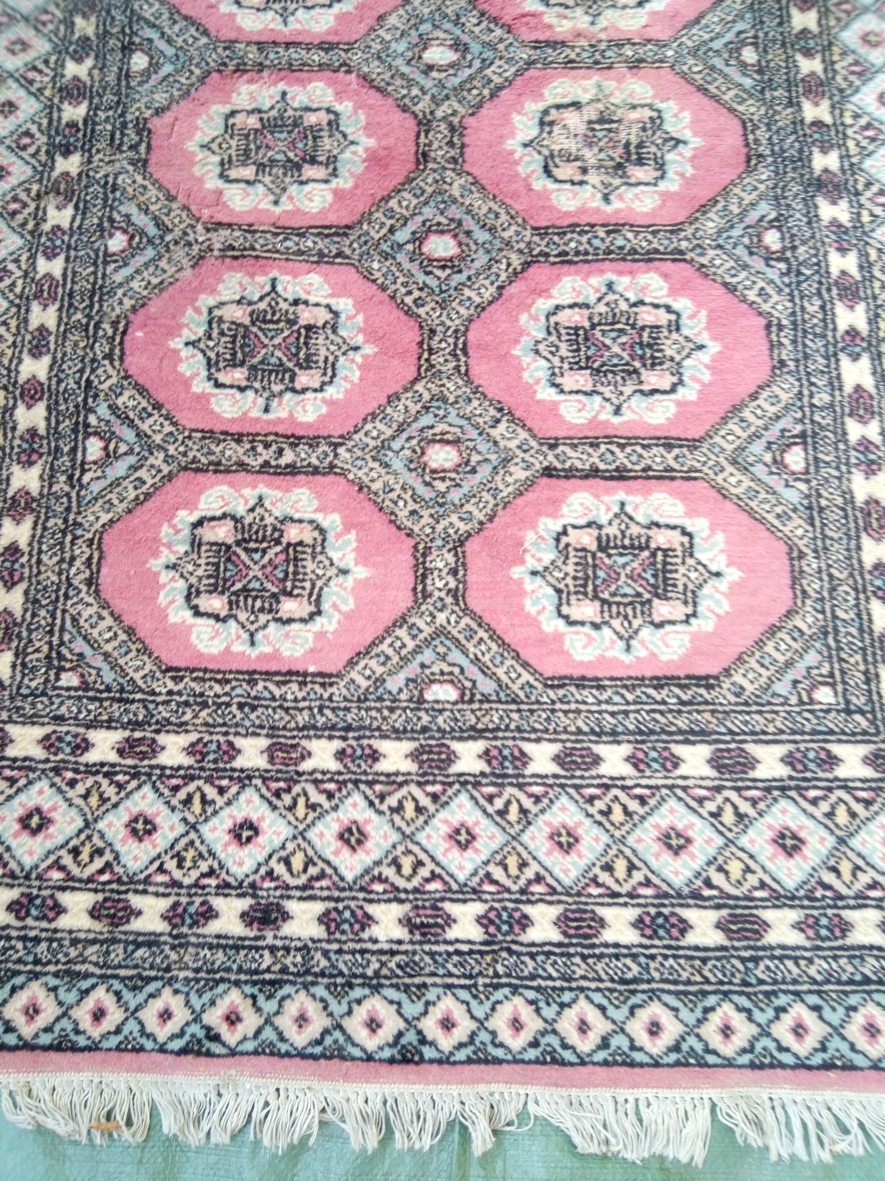 Old handmade oriental carpet 198 x 126