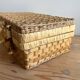 Vintage woven wicker suitcase