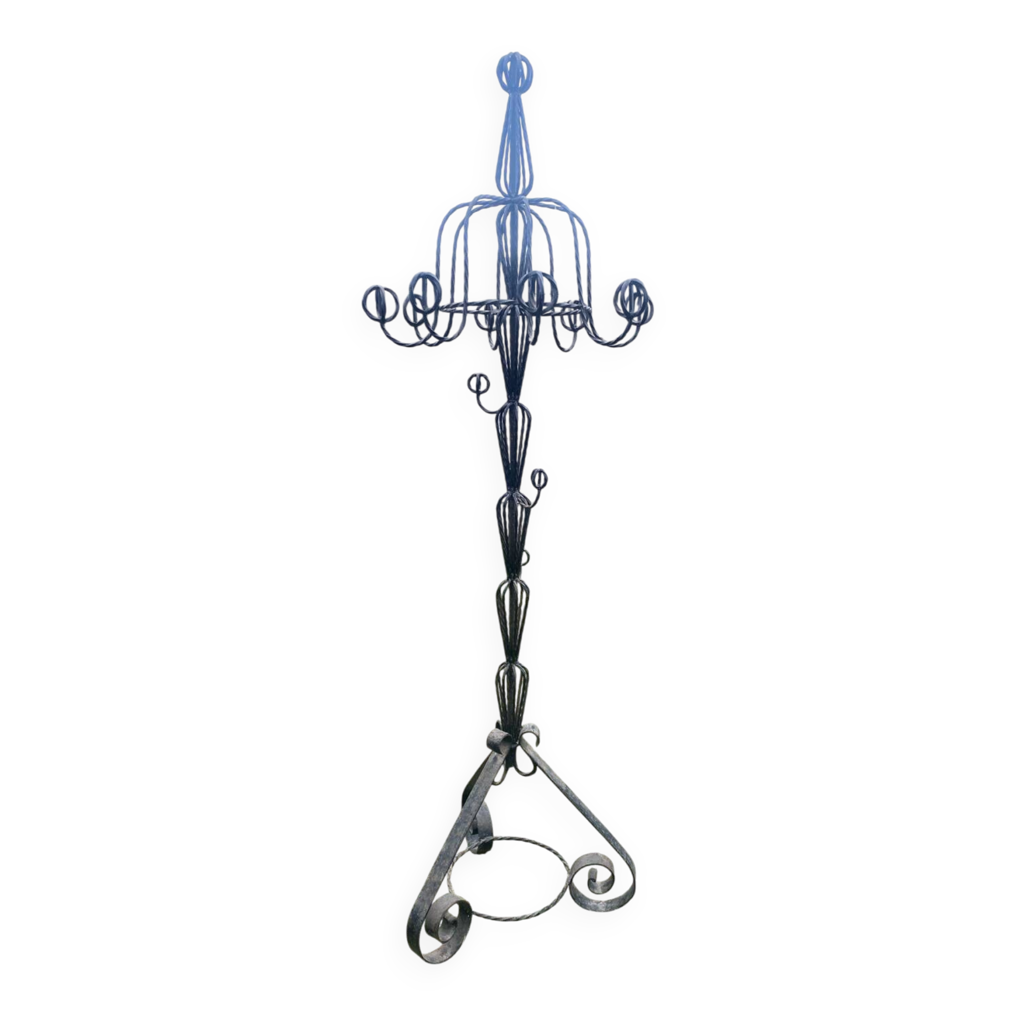 Twisted iron coat rack, 19th century