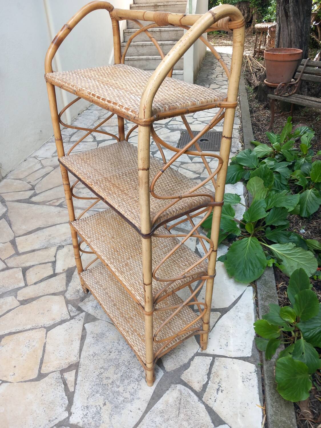 Rattan shelf