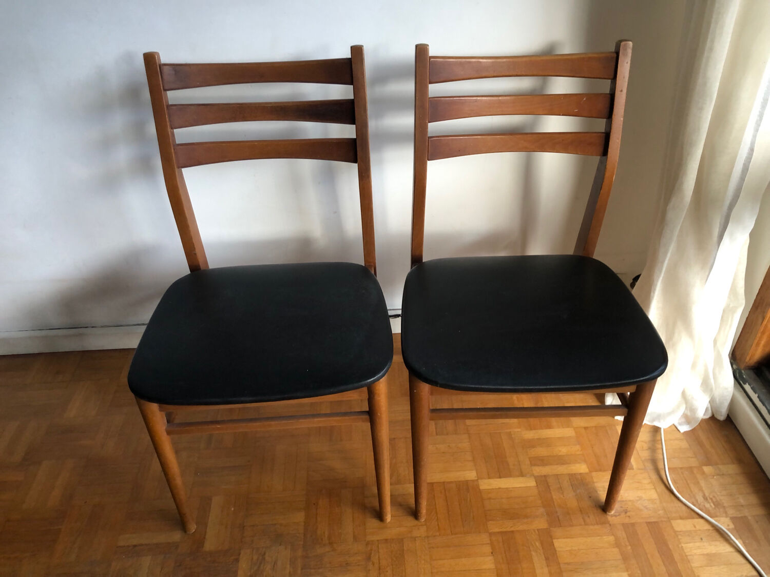 Series of four Scandinavian ash chairs