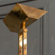 Halogen gilded metal floor lamp 1980 modernist