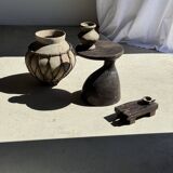 Sexy Neck - Solid wood (monoxyle) brown side table