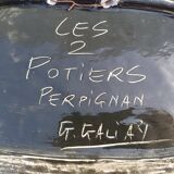 Plat Faience Les 2 Potiers Perpignan G.Galiay