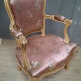 Louis XV style armchair in lacquered wood
