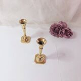 Pair of small brass candlesticks