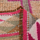 Neutral color handmade runner rug 317x87cm