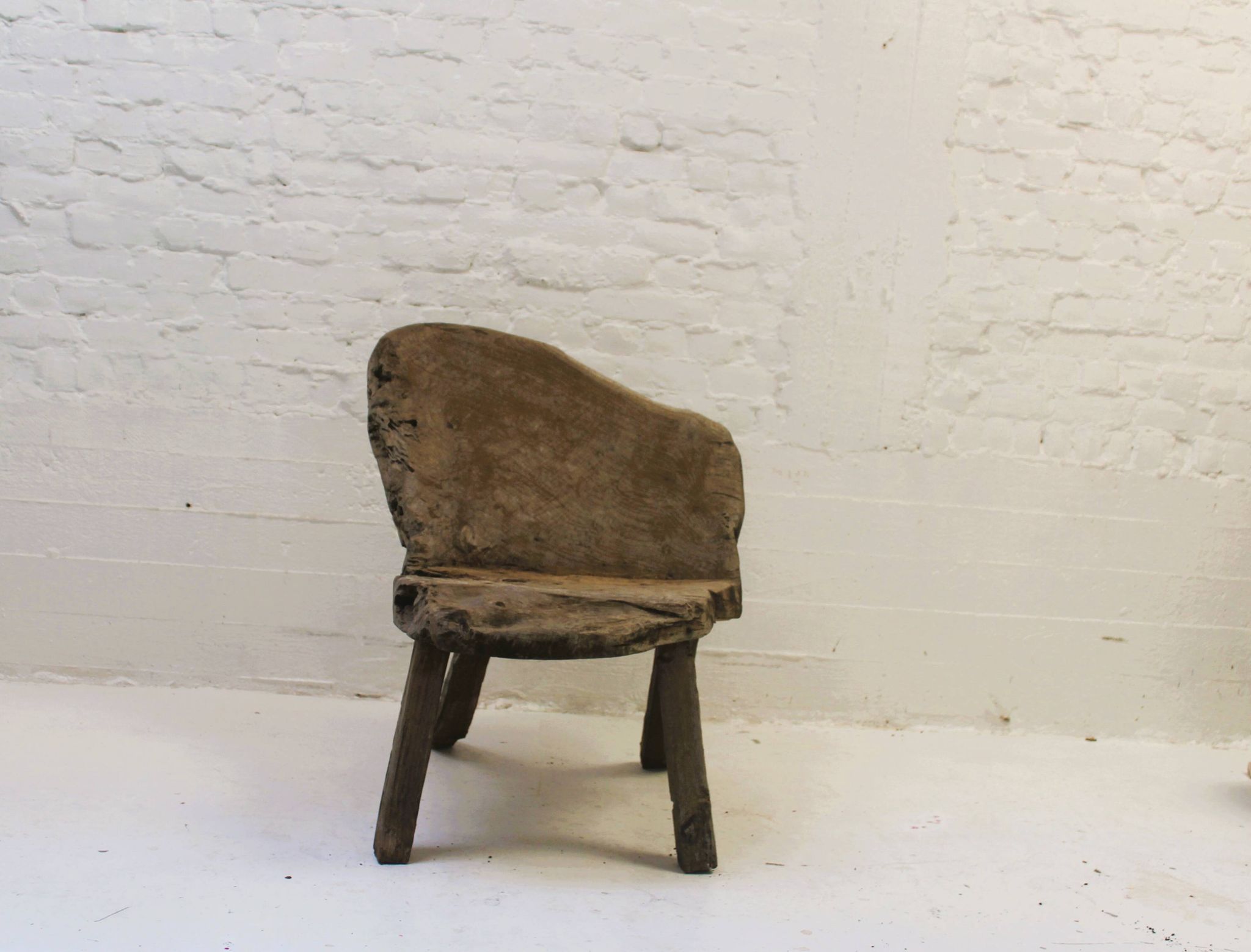 Sturdy Wabi Sabi chair in solid wood, 1950