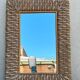 Large Mirror with Rattan Frame, 70 cm x 51 cm