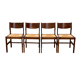 Vintage 1960s solid elm straw chairs