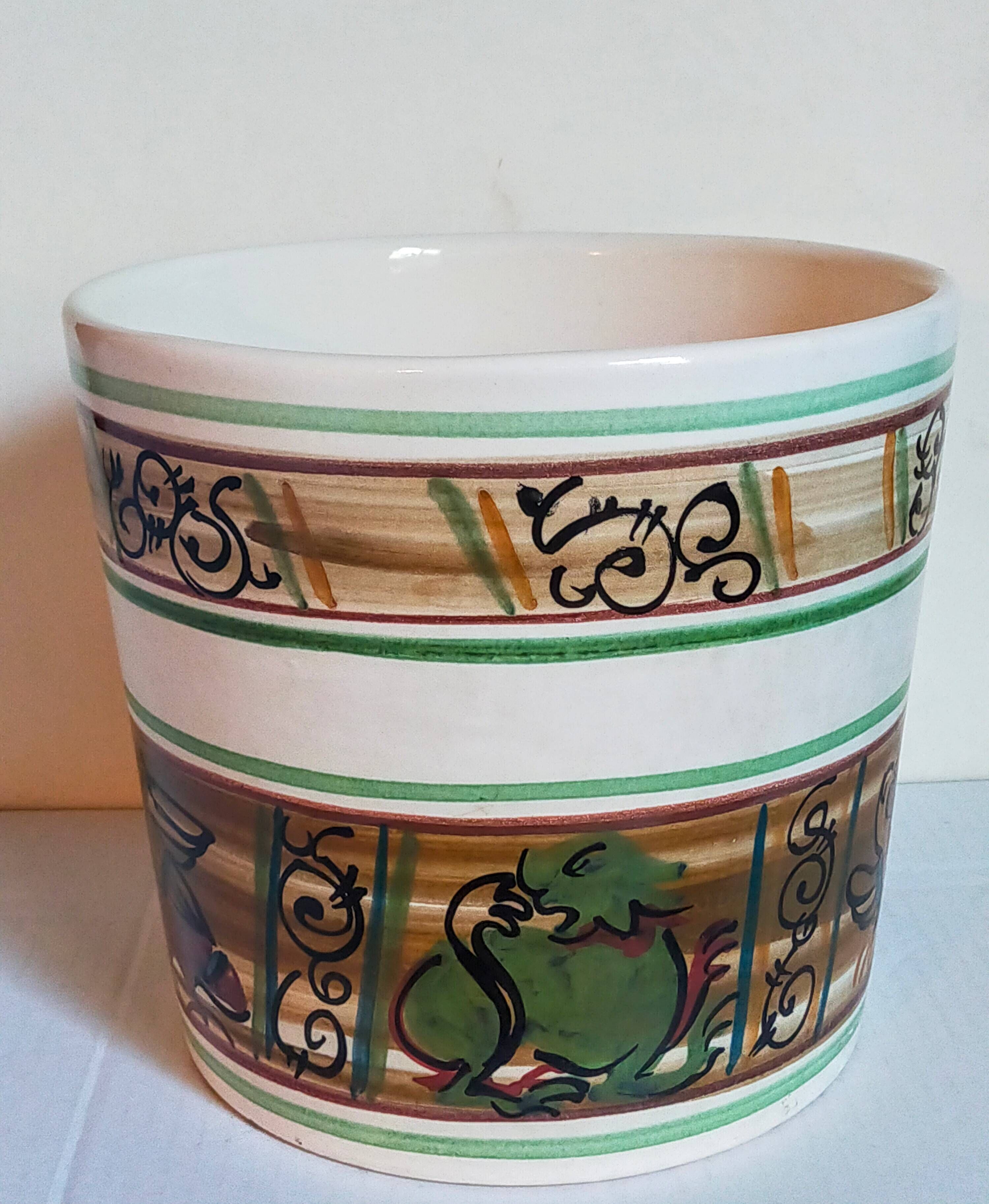 XXL ceramic planter from Saint-Pair-Sur-Mer from the NEUSTRICER earthenware factory, 1960s