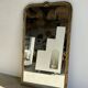 Large gilded mirror 19th century rounded corners mercury glass Louis XVI style