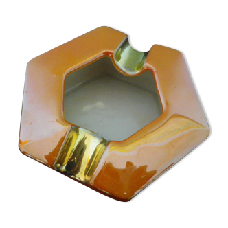 Vintage porcelain ashtray with gilding, Victoria china Czechoslovakia, 60/70s