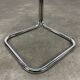 70s pedestal table, chrome and smoked glass side table