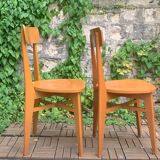Paire de chaises bistrot caramel 1950