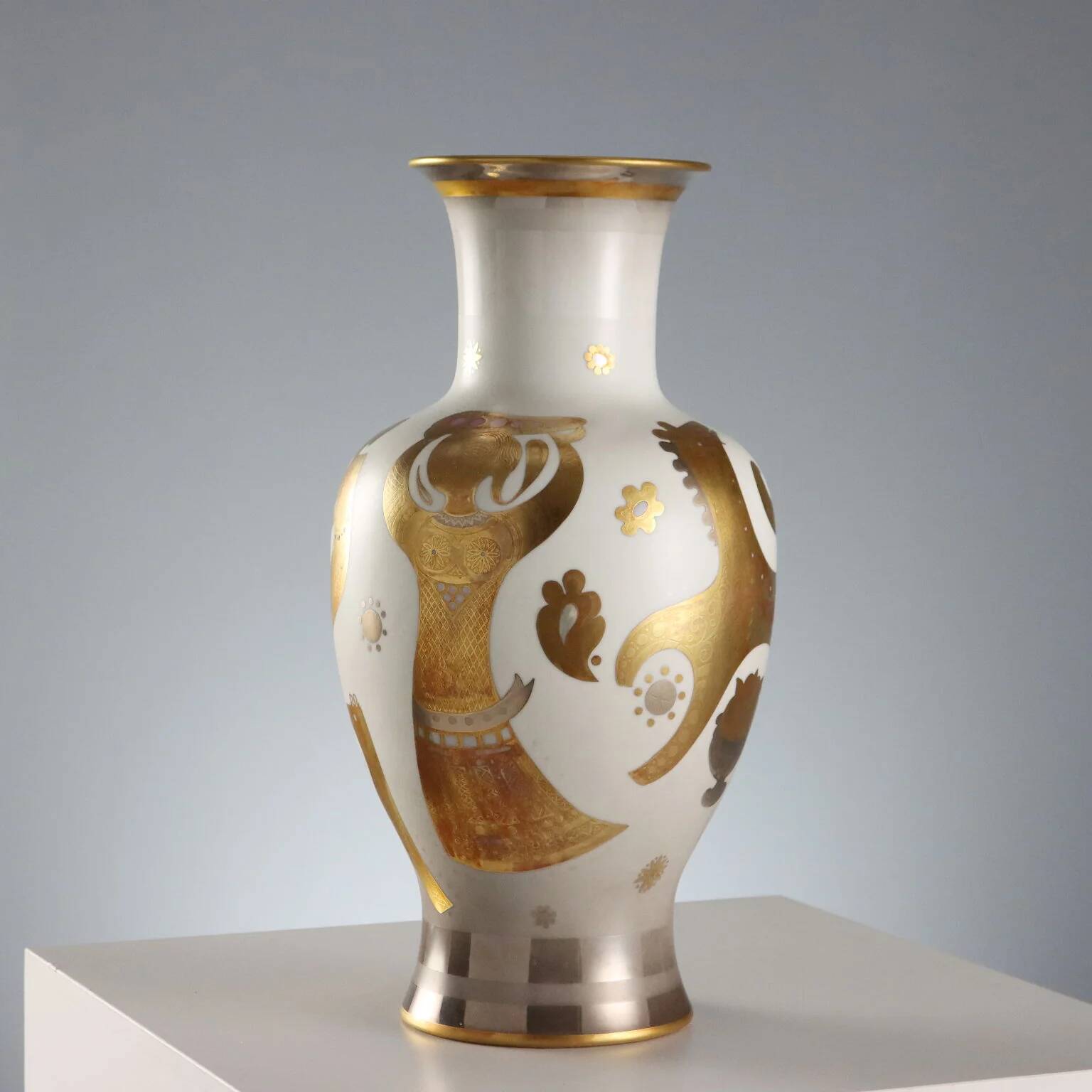 Vintage porcelain vase Morbelli Arte, Italy, 20th century