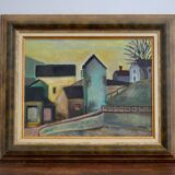 Painting hamlet in winter