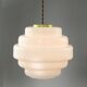 Mid-Century Italian Brass and Opaline Glass Pendant Lamp