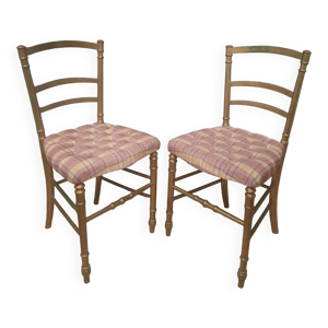 paire de chaise capitonnée - bois