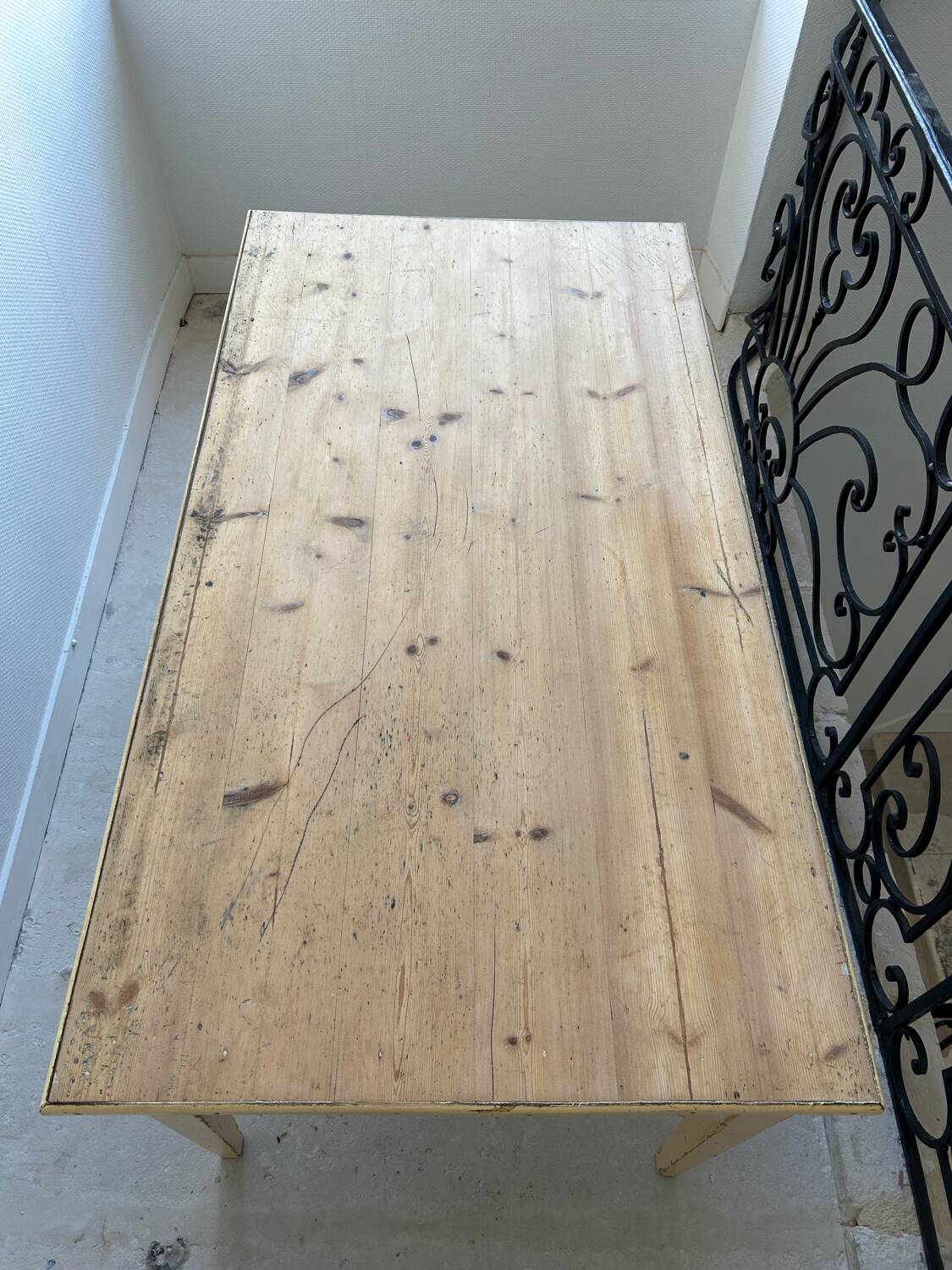 Weathered farm table