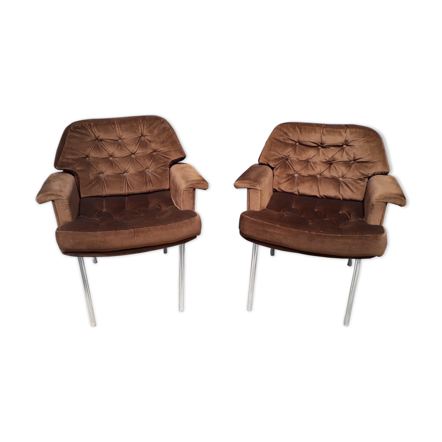 Pair of velvet armchairs