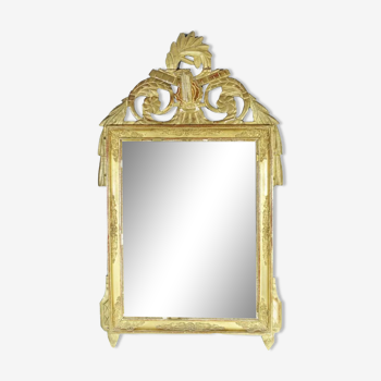 Miroir de style Louis XVI en bois et stuc doré XIXe siècle