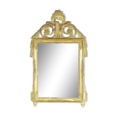Miroir de style Louis XVI en bois et stuc doré XIXe siècle