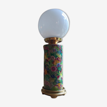 Lamp with foot art deco and opaline white