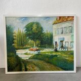 Homemade oil painting on wood