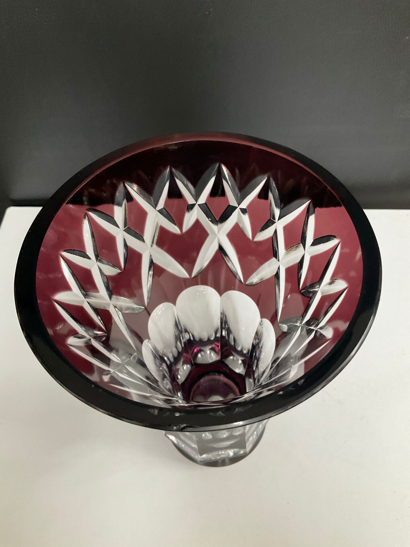 Vintage crystal vase from Val St Lambert