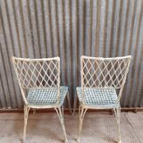 2 vintage aluminum metal bistro chairs
