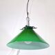 Green Murano conical pendant light, Italy 1980.