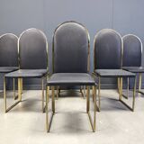 Chaises de salle à manger vintage en laiton de Belgochrom, années 1970