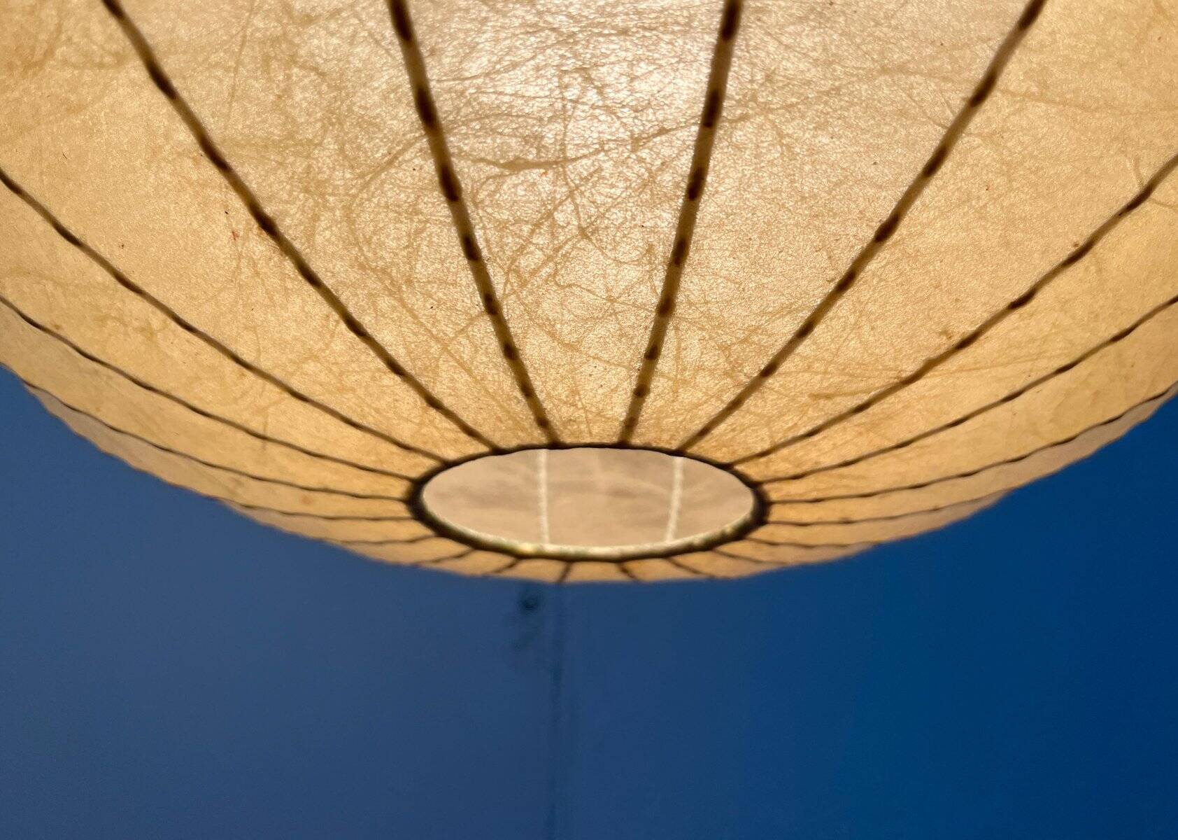 Modern mid-century German cocoon pendant lamp by Friedel Wauer for Goldkant Leuchten, 1960s.