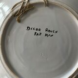 Set of 2 decorative plates in Rouen earthenware