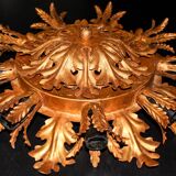 Set of 2 Large Florentine Chandelier Ceiling Lamps  by Banci Firenze Italy Regency Hollywood Style