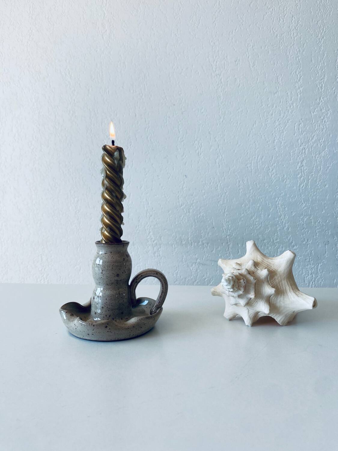 Ceramic candle holder signed Vallauris