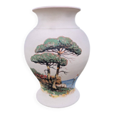 Beautiful Vintage Stoneware Vase Signed Engraved Vallauris Fonck and Mateo 50 60