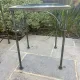 Stands / Nesting tables in patinated wrought iron with antique glass Olivier CORRO