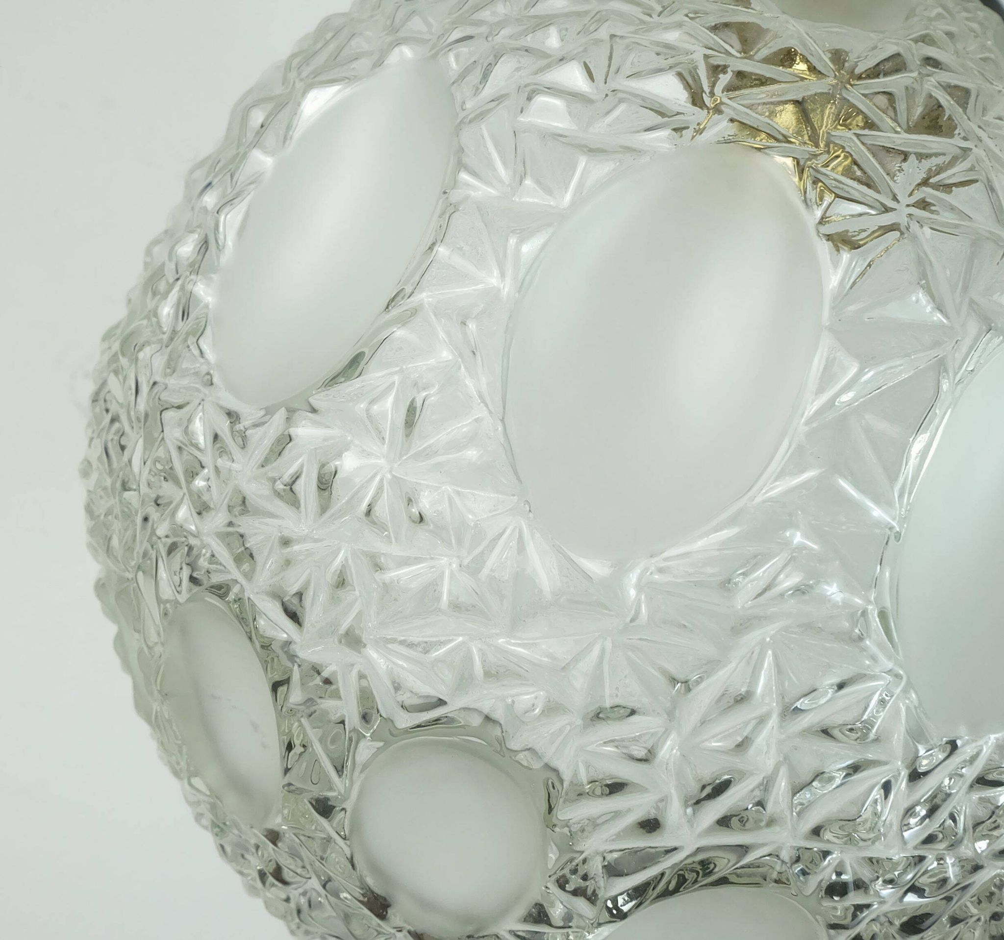Lustre du milieu du siècle Richard Essig en verre structuré et chrome des années 1960-70.