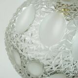 Mid century pendant light richard essig structured glass and chrome 1960s 70s